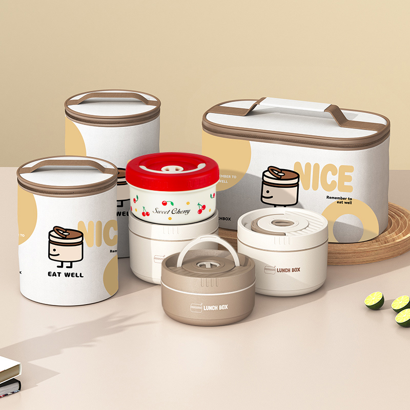 保温便携圆形餐盒