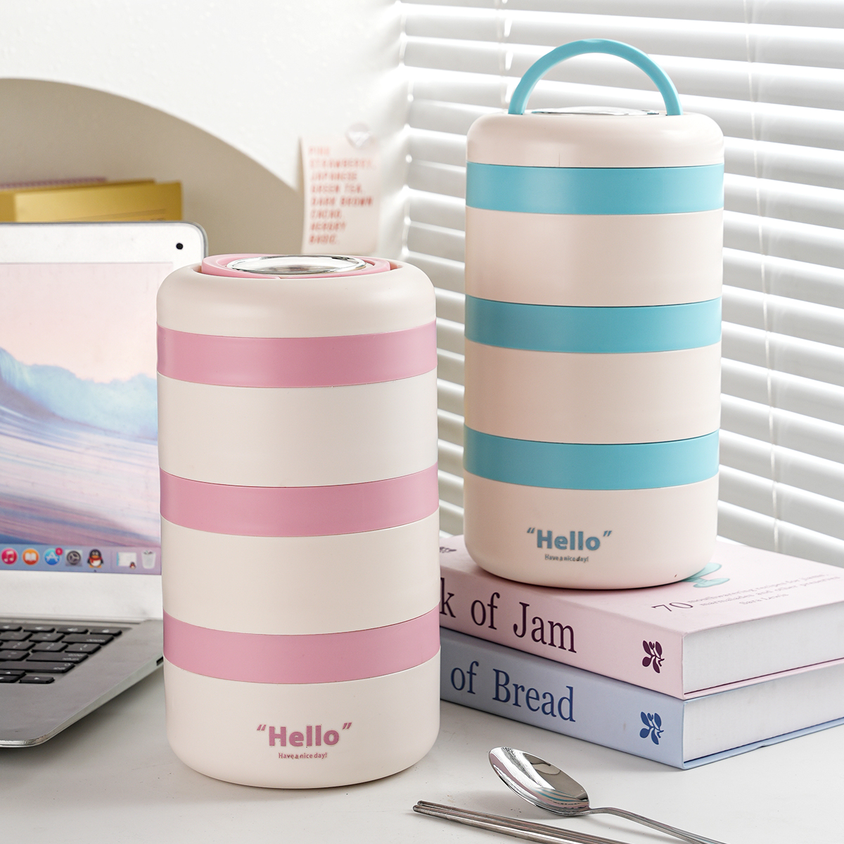 圆形多层便当盒HELLO