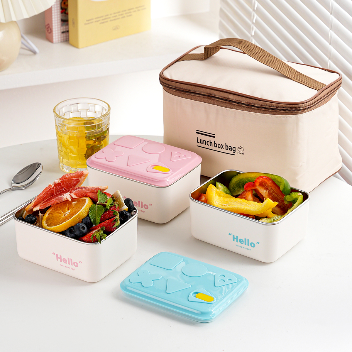 B款HELLO方形便当盒